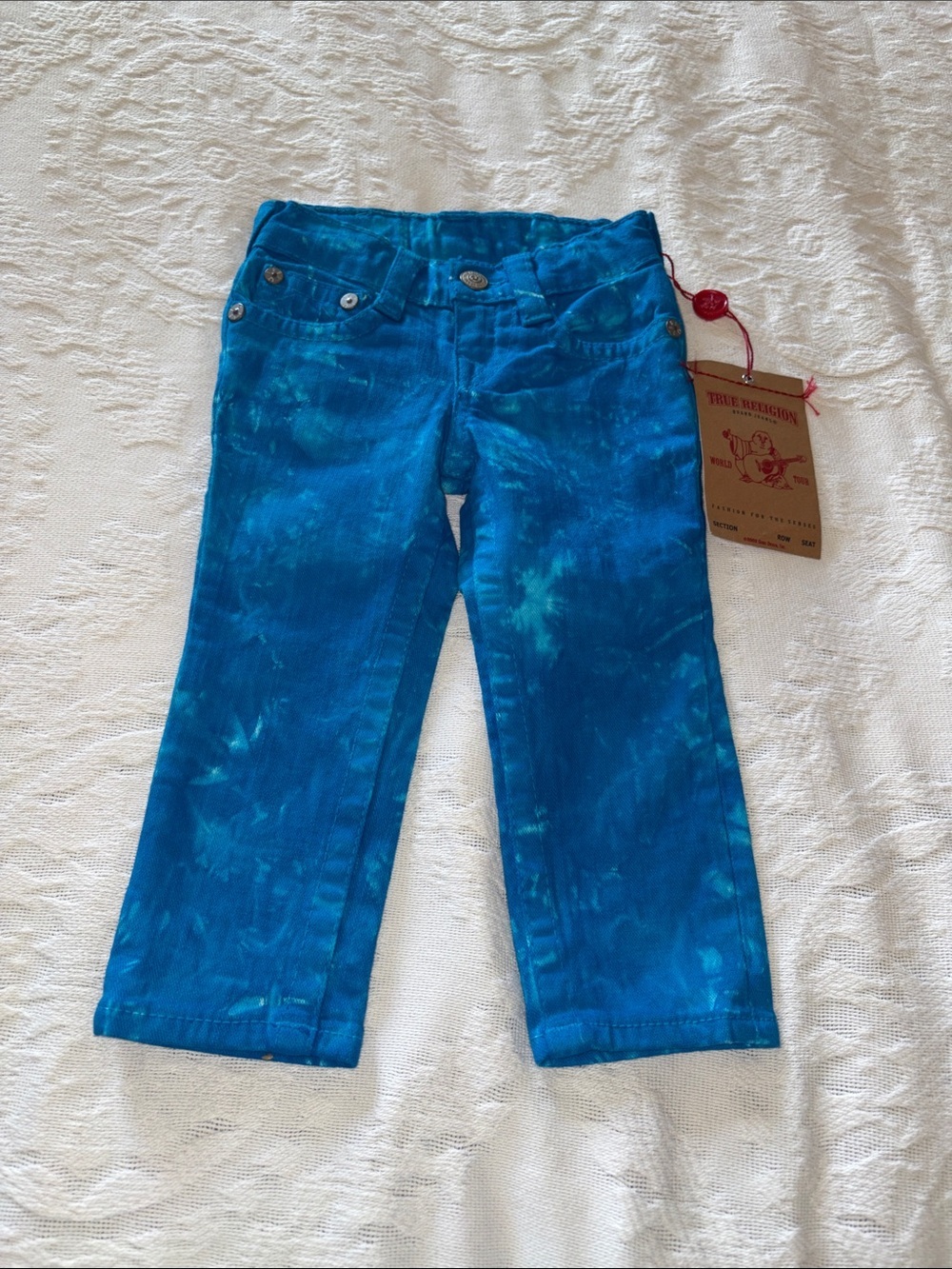 True Religion BNWT Girls Blue Tie-Dye Denim Jeans